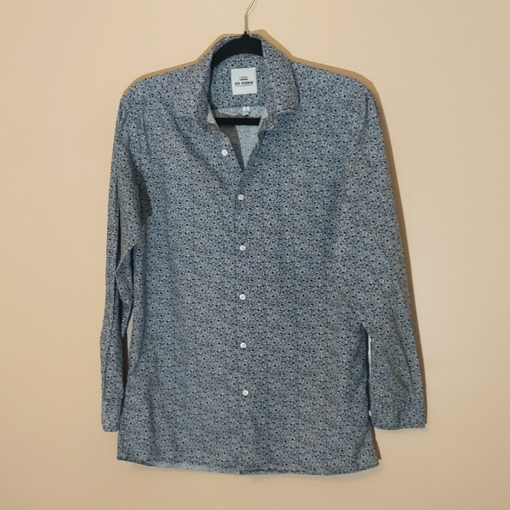 Ben Sherman| Black Floral Dress shirt Button down Cotton